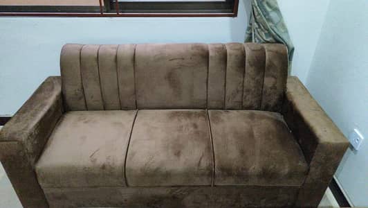 sofa set 5 seater and bed with bed mattress used king size urgent sale