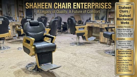 Shaheen Chairs | Heavy-Duty Salon | Barber Saloon Chair | Barber Shop