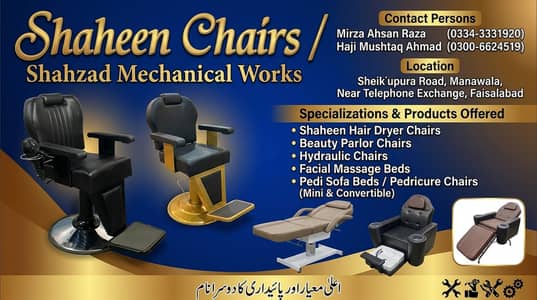 Shaheen Chairs | Heavy-Duty Salon | Barber Saloon Chair | Barber Shop