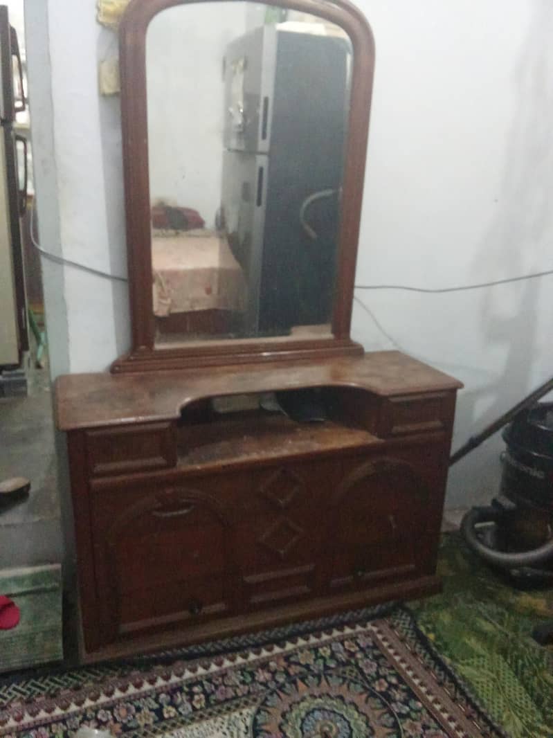 Used Wooden Dressing Table with Mirror 0