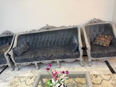 Premium Chinioti Sofa Set | Complete Set with Center Table | 145,000