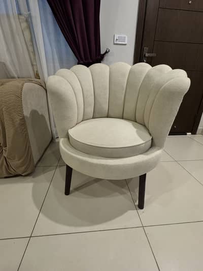 Elegant Beige 2 Sofa Chairs with 2 Cushions – Like New