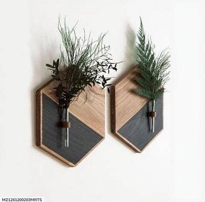 MDF Wood Wall Planters Black Brown Modern Home Decor