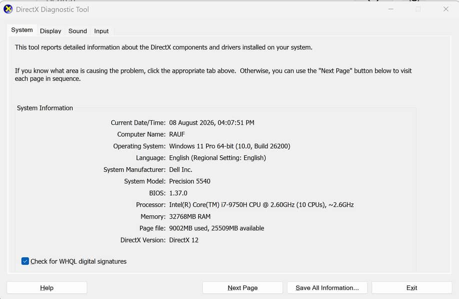 Dell precision 5540 2