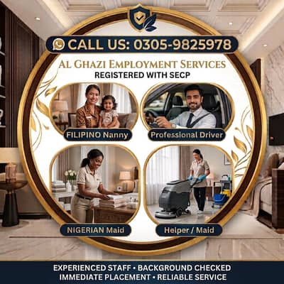 Filipino Nigerian Nanny professional staff available