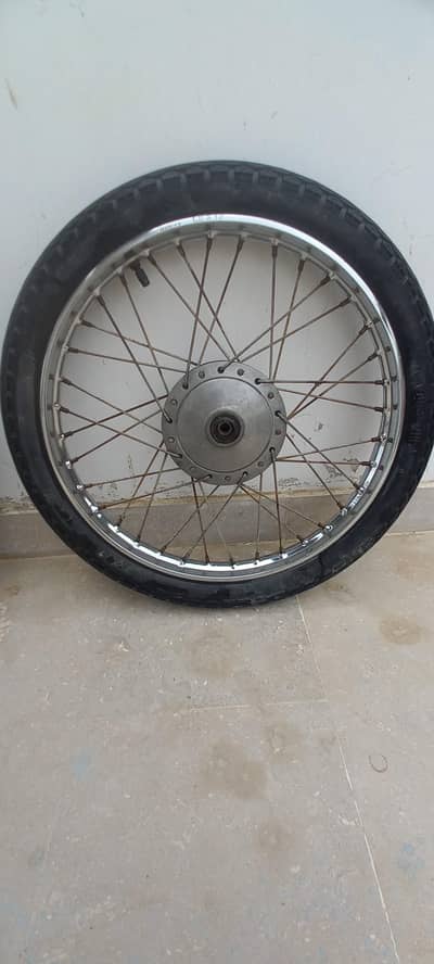 CD70 bike spoke rims and tyres complete set