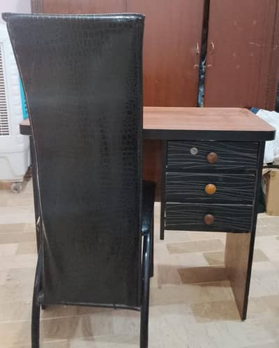Wooden small study table with chair
