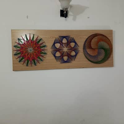 Handmade String Art Wall Décor – Large Wooden Panel