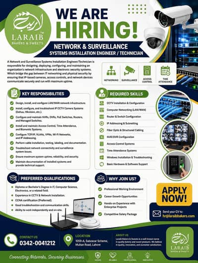 Network & Surveillance Systems Installation Engineer / Technician