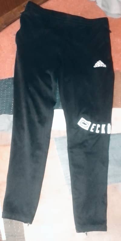 Men s Black Track Pants Adidas Logo _Size Free