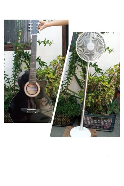 Olive Tree Guitar + JISULIFE FA13P Fan | Bundle Deal Rs. 25,000