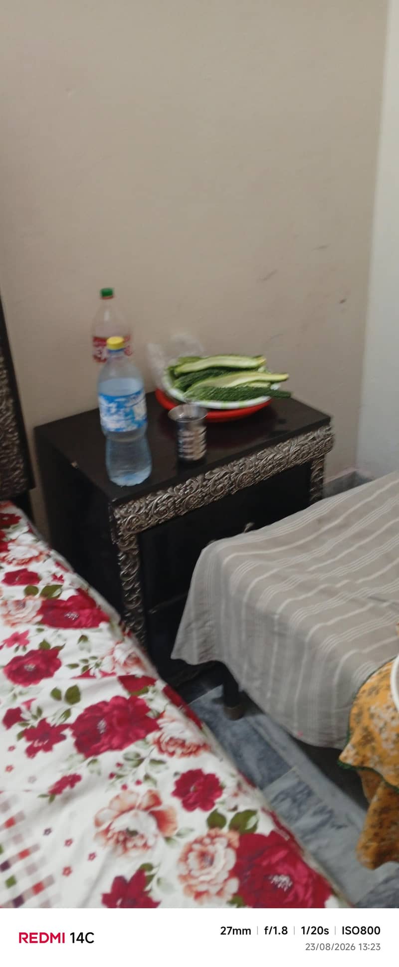 king size bed with 2 side table iron table with dressing table 3
