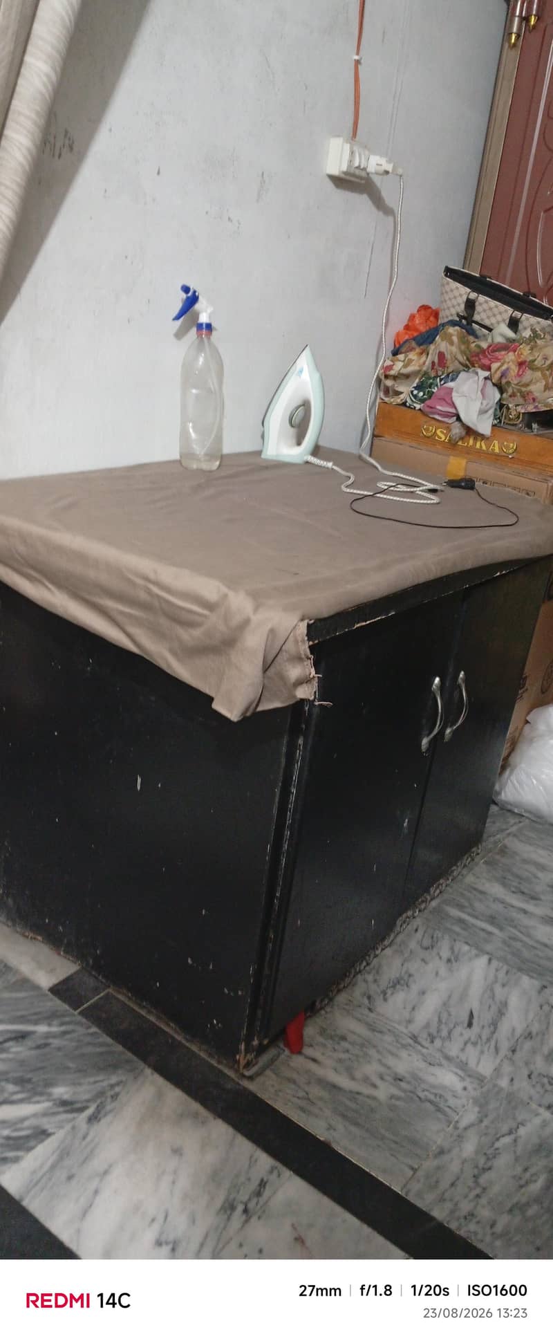 king size bed with 2 side table iron table with dressing table 6