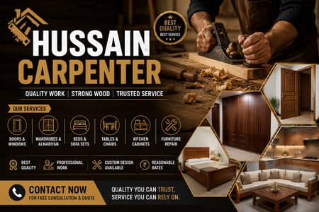 Carpenter Services | Furniture Repair | Wardrobe, Bed & Kitchen Cabine