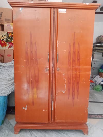 Full-sized 2 Door Steel Wardrobe + Cabinet Inside