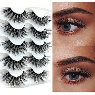 Eyes lashes black fiber 5 pack