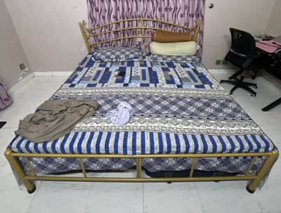 Stylish & Heavy-Duty Iron Double Bed (Without Mattress) | URGENT SALE