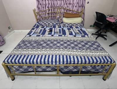 Stylish & Heavy-Duty Iron Double Bed (Without Mattress) | URGENT SALE