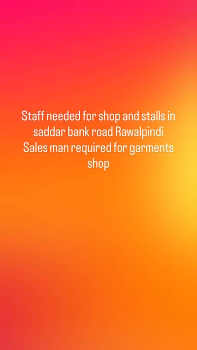 sales man required