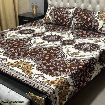 Cryatal cotton double bed sheet set with pillow