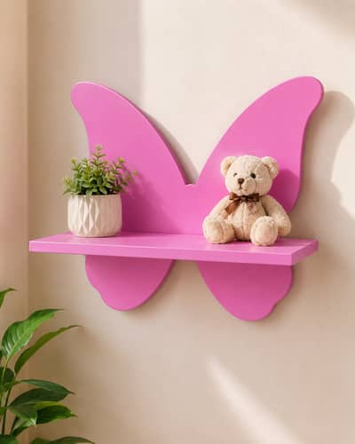 Butterfly Wall Shelf | Wooden Shelf | Kids Room Shelf | Home Decor
