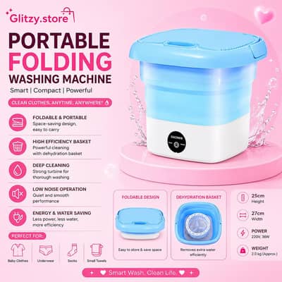 Portable foldable washing machine