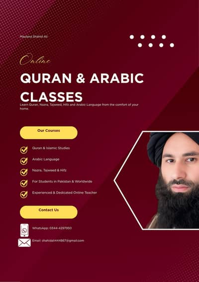 I am on line Quran and Arabic language teacher