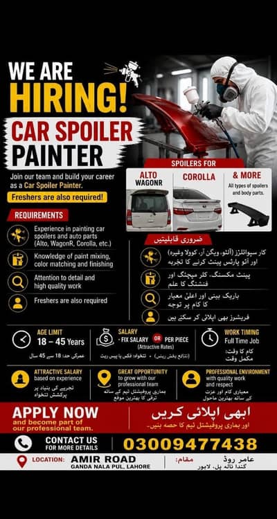 welder and atou painter needed