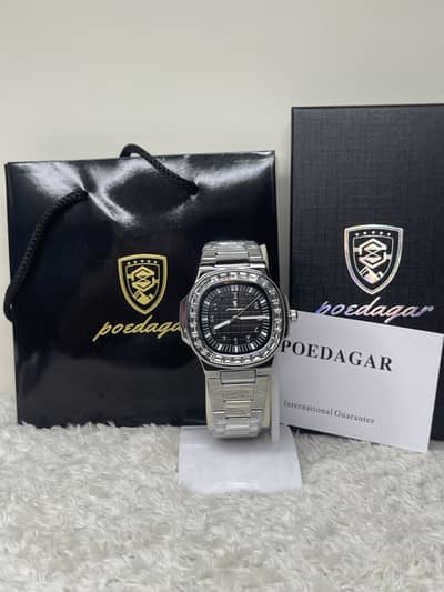 POEDAGAR Diamond Bezel Waterproof Watch