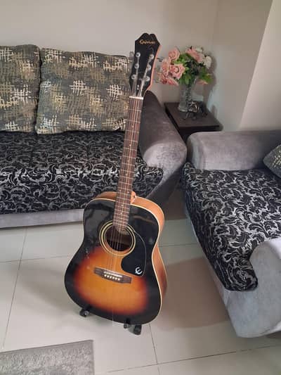 Epiphone Acoustic Guitar 9/10 Condition with Stand and Accessories
