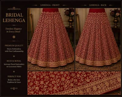 Bridal Lehnga Semi Stitched (Red)