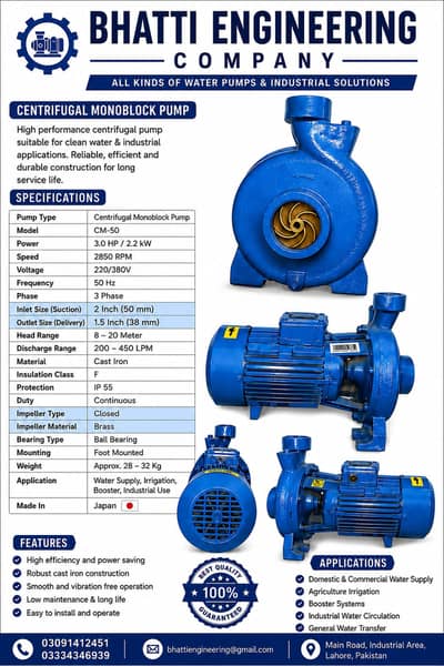 CALPEDA 2 HP Water Pump,Heavy Duty Industrial Pump for Sale,3 Phase