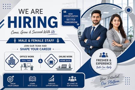 Hiring male and female staff for work