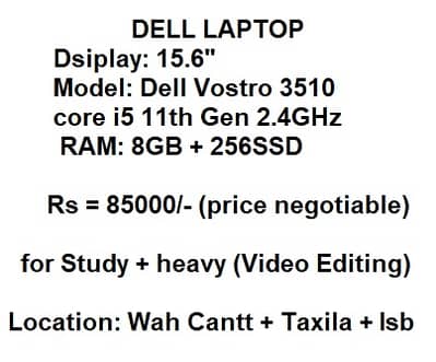 Dell Vostro 3510 i5 11th gen like new (you can trust)
