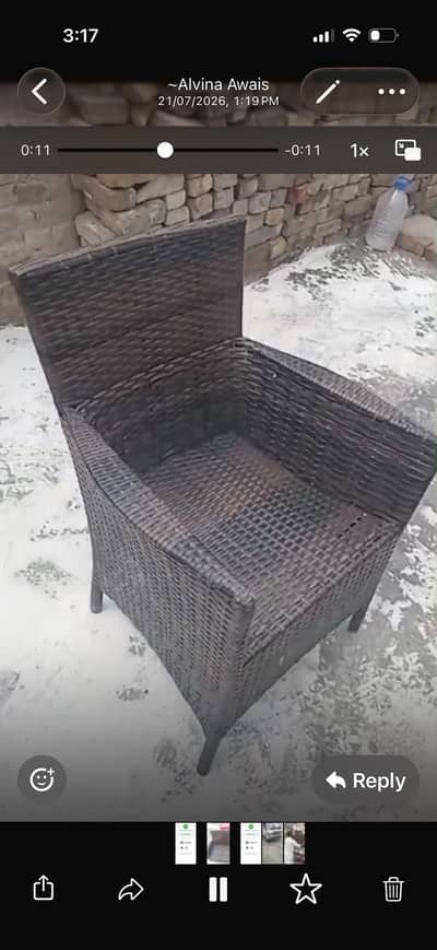 4 seater garden cane sofa with table in throw away price