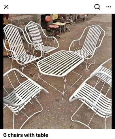 Beautiful 6 Irons Chairs  Table Sets Final Price 30000