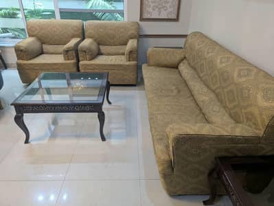 5 Seater Golden Sofa Set