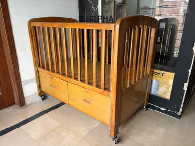 used dayar wood baby cot for urgent sale