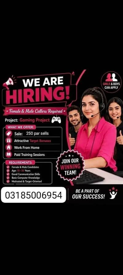 We're Hiring – Gaming Promotion Team Looking for motivated and serious