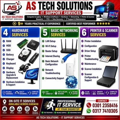 computer's laptops repair hardware software Installations & Networking