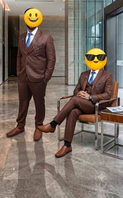 Premium Brown 3-Piece Men’s Suit and blue prince coat ForWedding Wear