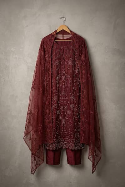 Medium size , long shirt trouser duppata