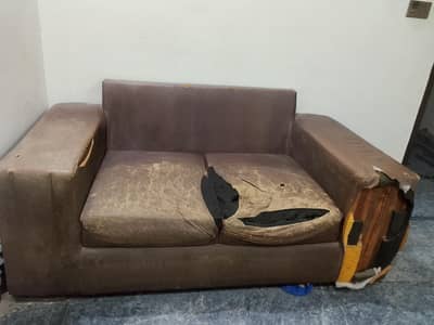 2 Seater Sofa + Table  Solid Wood