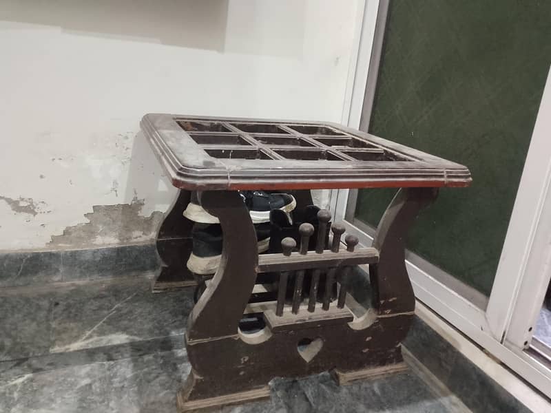 2 Seater Sofa + Table  Solid Wood 1
