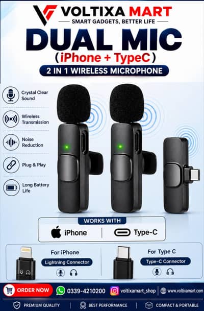 K8 Wireless Collar Microphone | K9 Dual Wireless Collar Microphone
