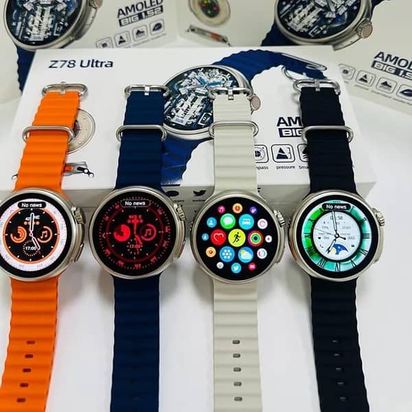 Super Amoled Display Z 78  Original Premium Smart Watch description  Original Z78 Ultra Smart Watch - 1.52" Large AMOLED Smartwatch Display, Bluetooth Calling SMARTWATCH Fitness Tracker (Multi-Color Options) smart watch