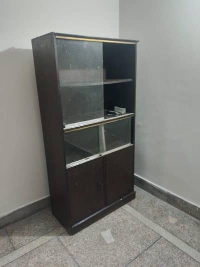 1 (2 door cupboard with glass sliding shelves) + 3 door Wardrobe