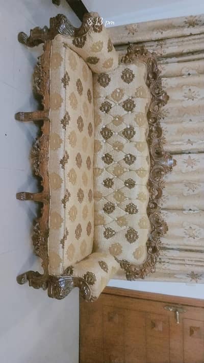 Royal Chinioti Victorian Sofa 7 Seater - Solid Sheesham Wood