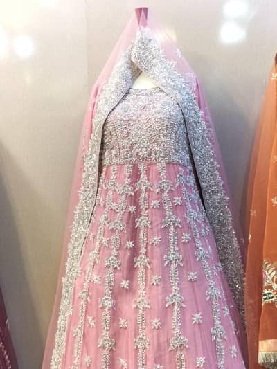 Bridal Maxi | Baby Pink | Hand Made Work |
