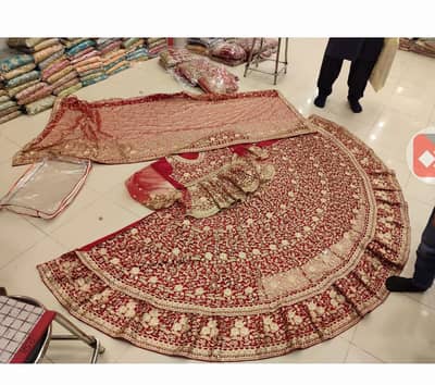 Bridal Lehenga | Maroon Red Bridal Dress | 1 Day Used